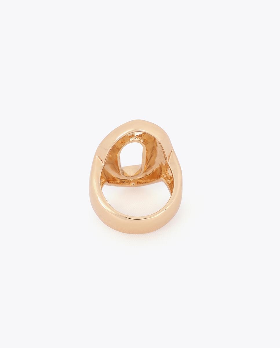 Anel Liso Metálico Elo Relevo Dourado-4