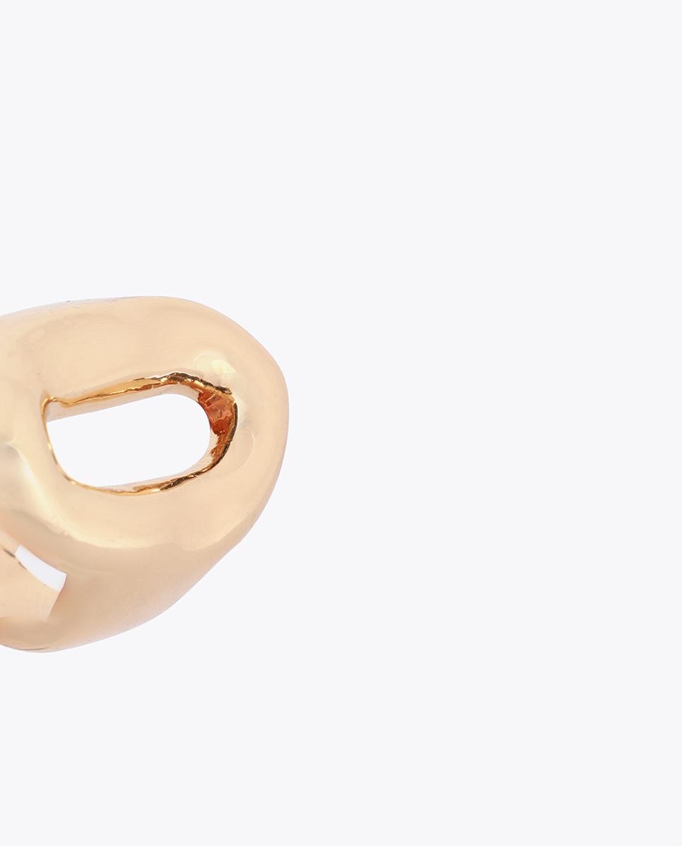 Anel Liso Metálico Elo Relevo Dourado-5