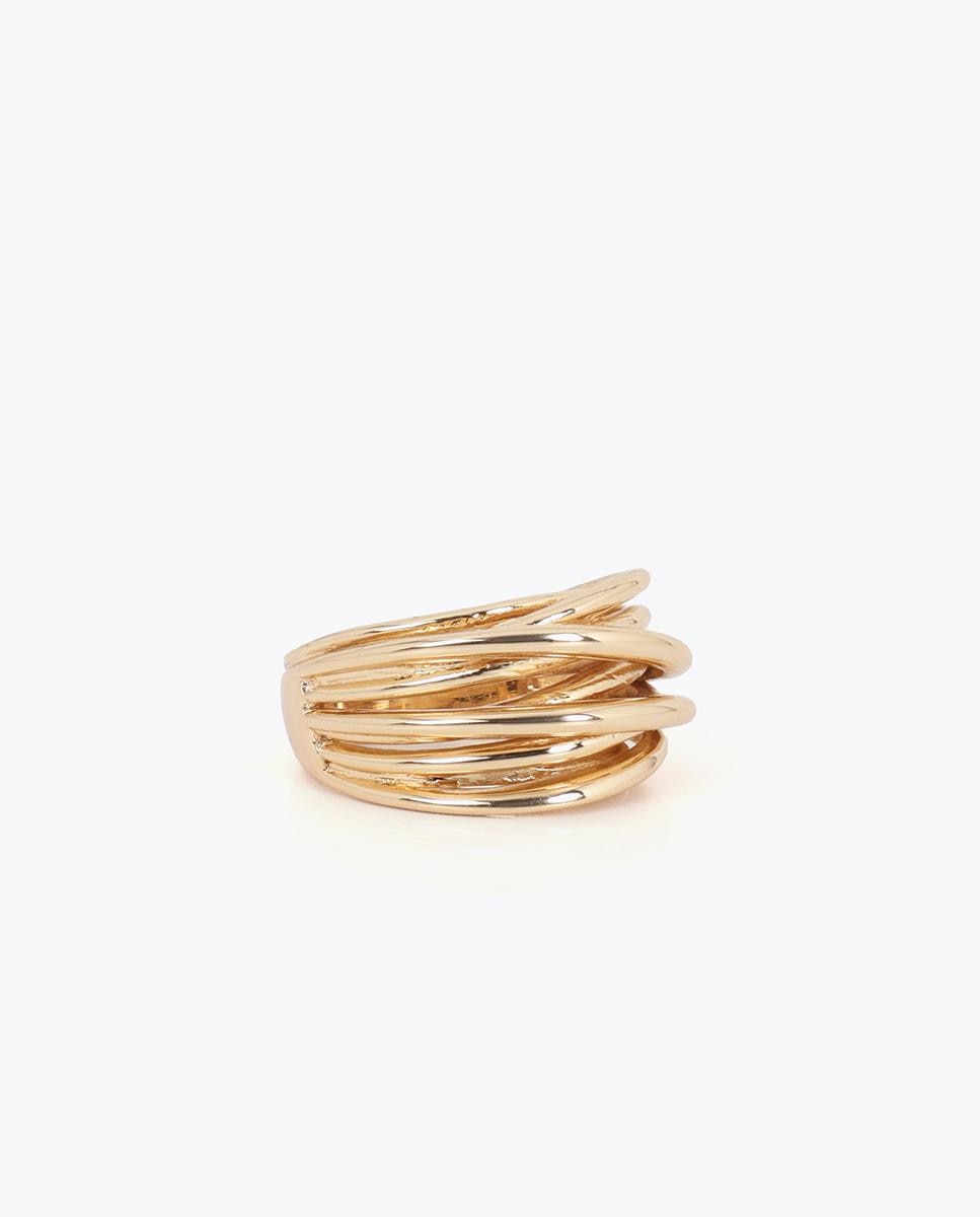 Anel Aros Entrelaçados Dourado-2