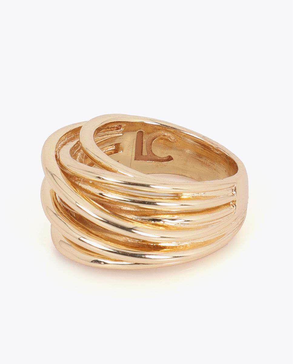 Anel Aros Entrelaçados Dourado-5