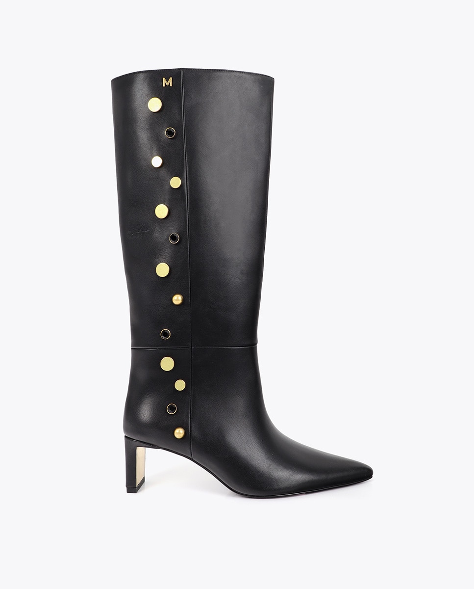 Imagem 0 de Botas Mosqueteira Altas com Detalhe de Aplicações Joia