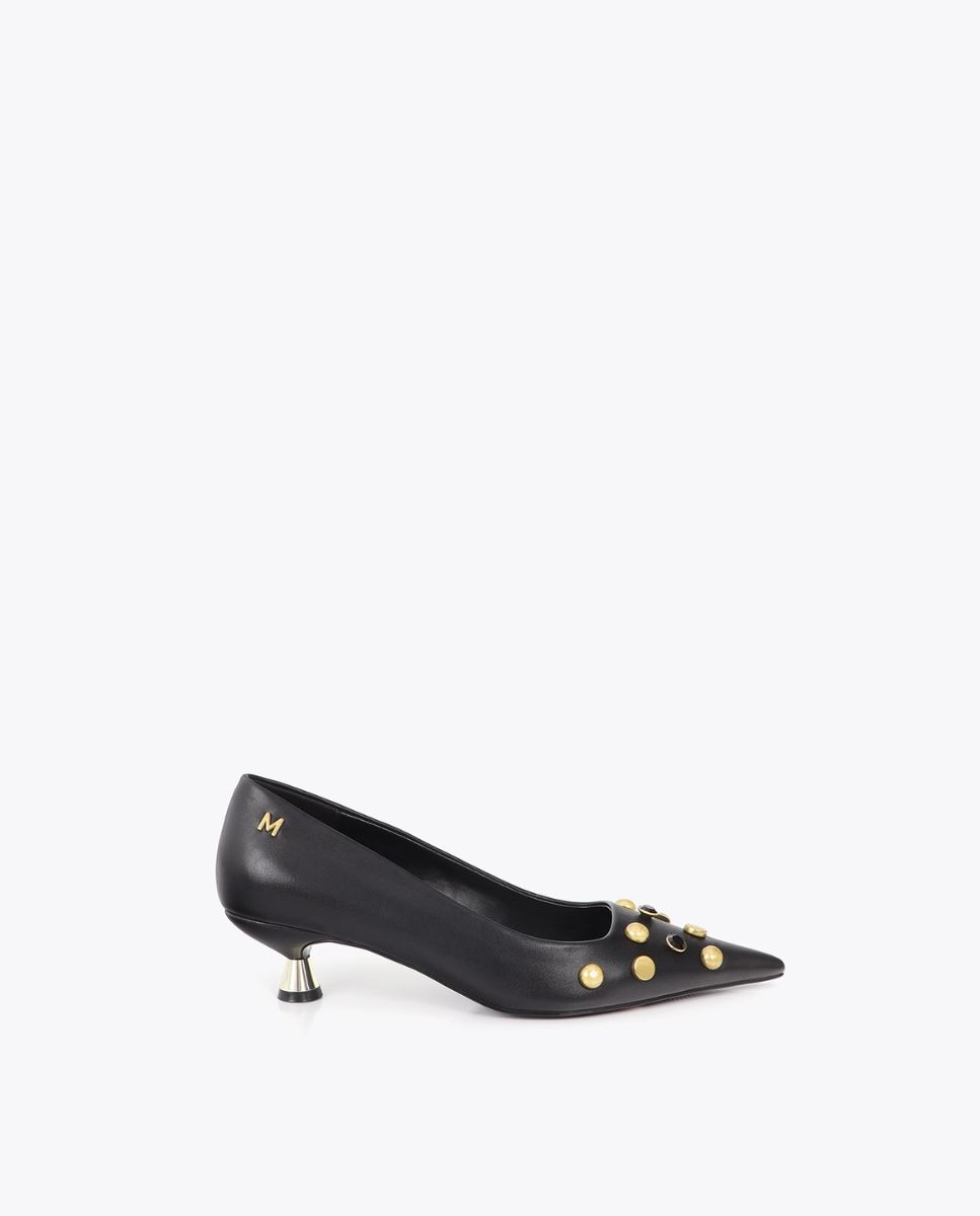 Imagem 0 de Sapatos de Salto com Detalhe Aplicações Joia e Tacão Metálico