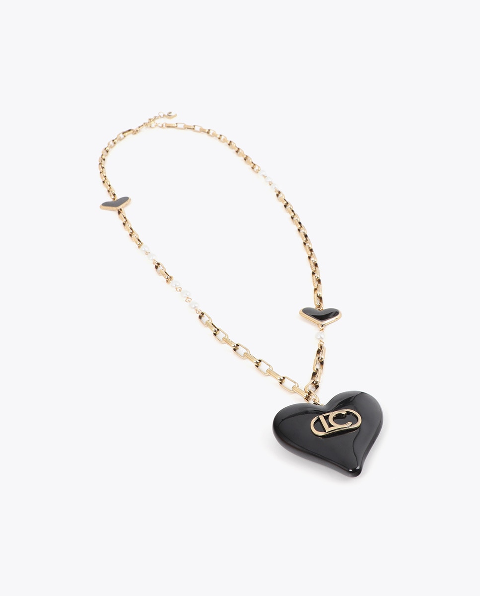 Colar Comprido com Pingente Coração Personalizado Branco-2