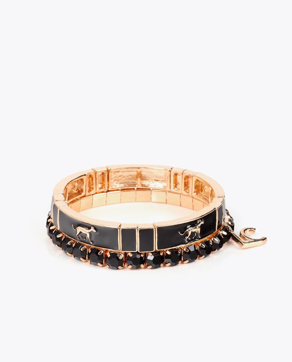 Conjunto de Pulseiras Elásticas Lacado Personalizado Preto-5