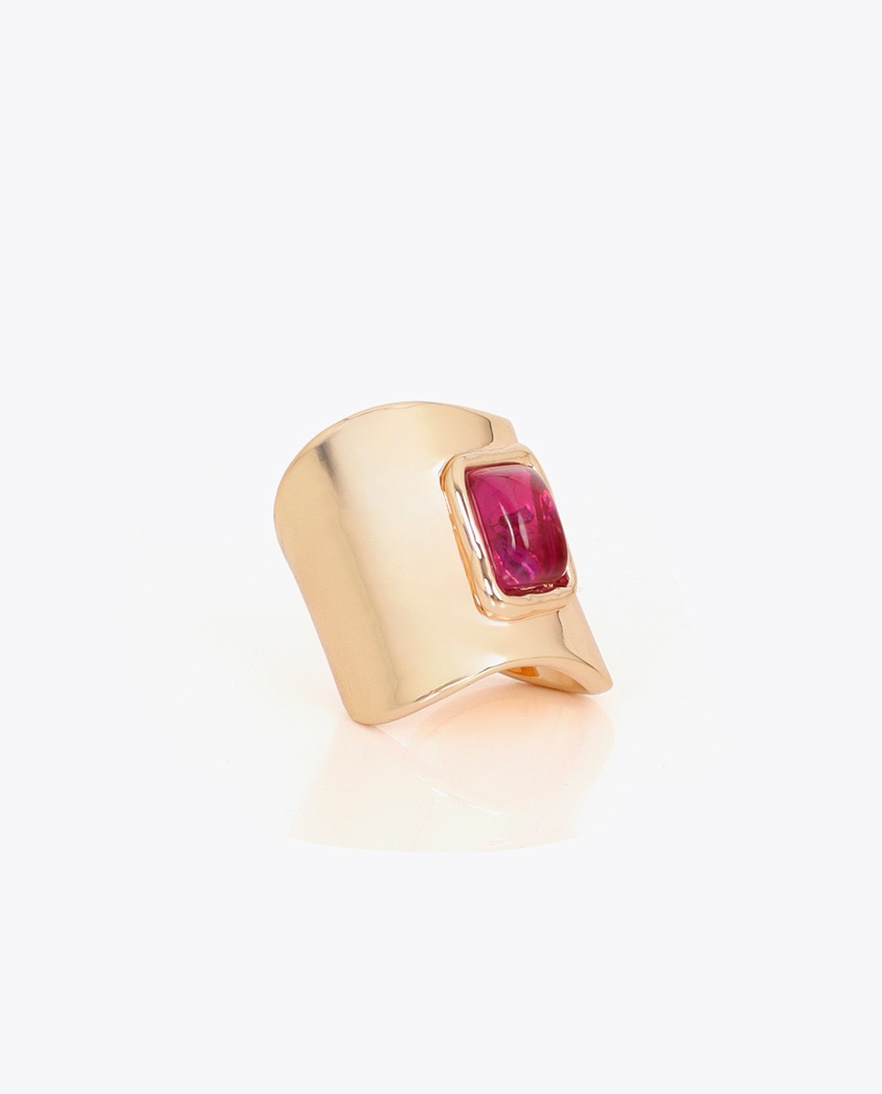 Anel Forma Irregular Rosa-2