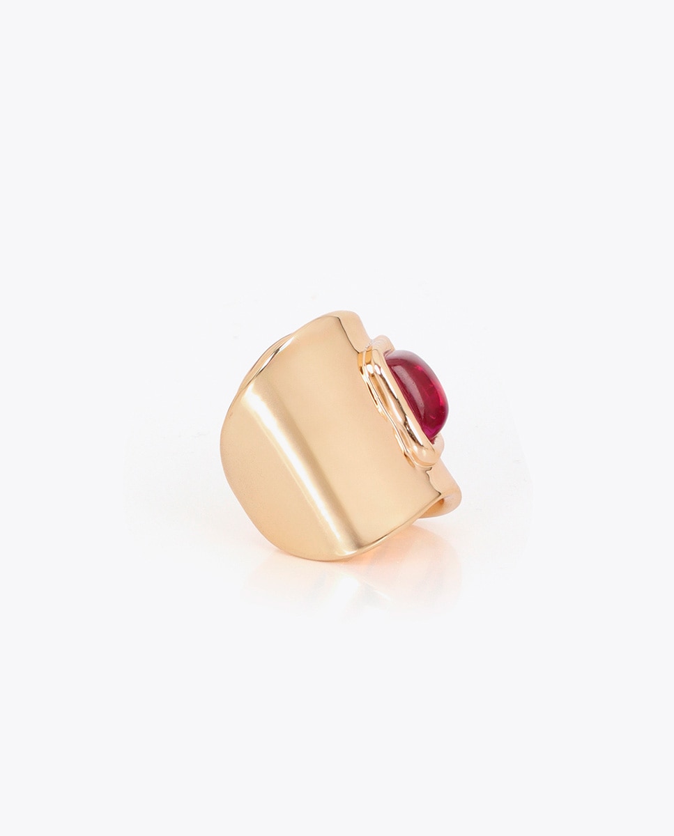 Anel Forma Irregular Rosa-3