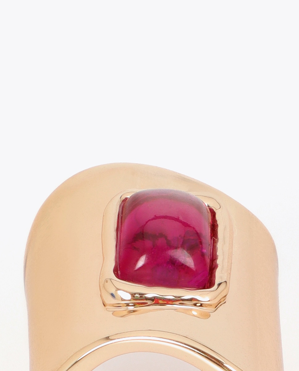 Anel Forma Irregular Rosa-5
