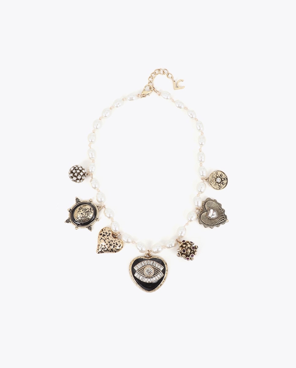 Imagem 0 de Colar Curto Pérolas Multi Charms