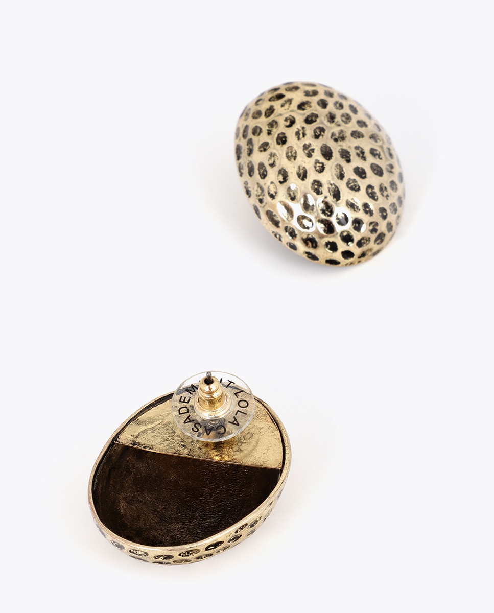 Brincos Bolas Martelé Ouro-3