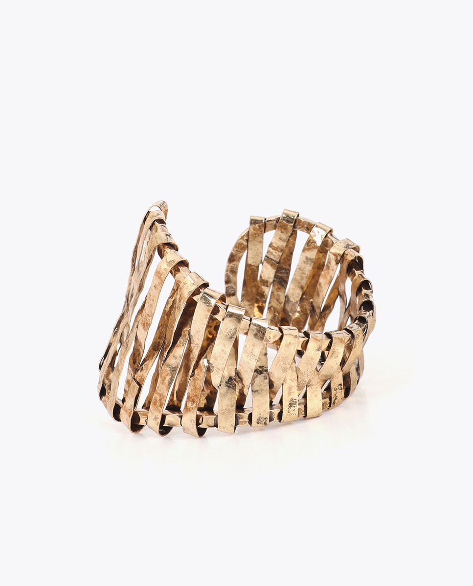 Pulseira Rígida Ninho Metálico Ouro-2
