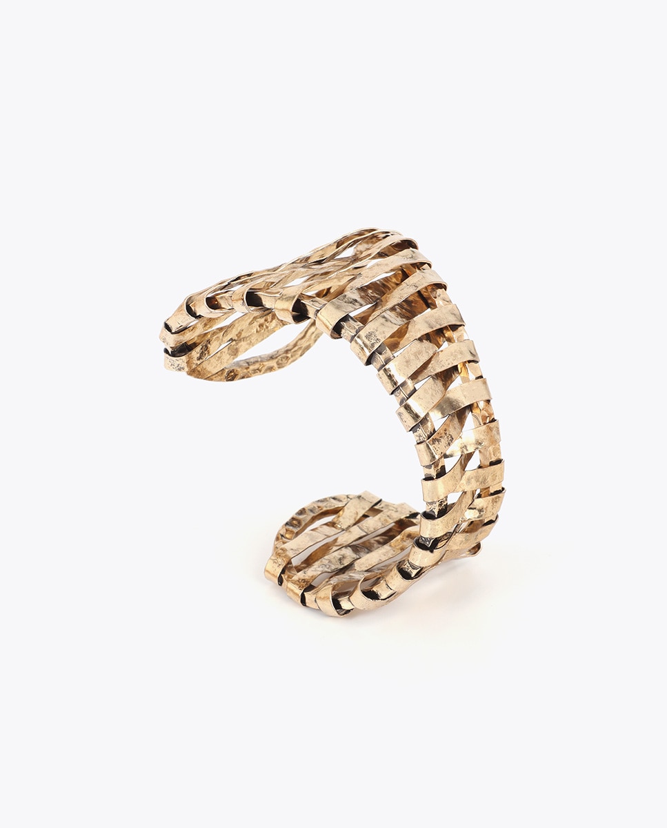 Pulseira Rígida Ninho Metálico Ouro-4