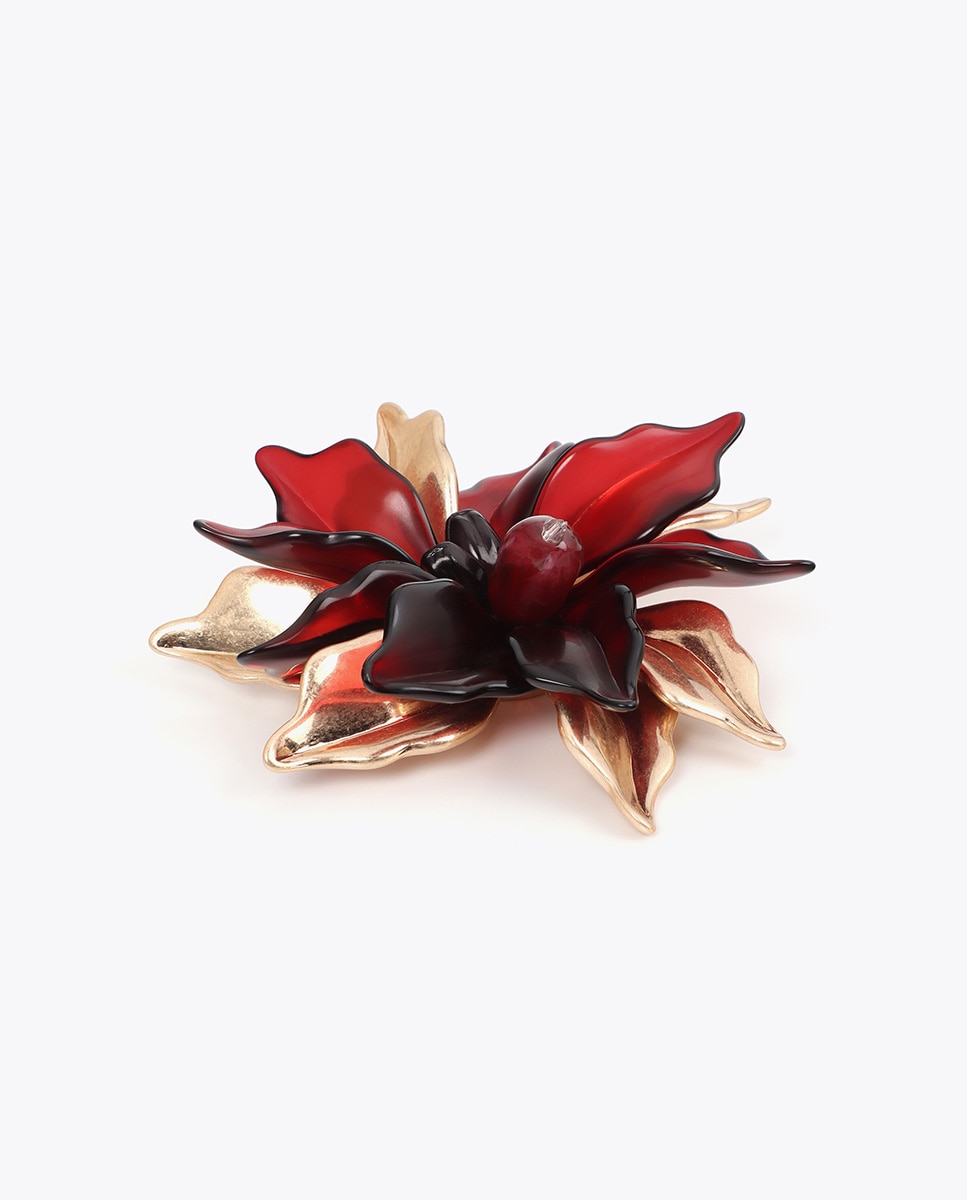 Alfinete de Flor Bicolor Vermelho-2