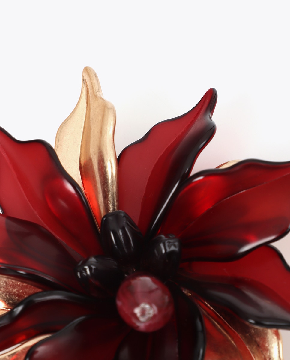 Alfinete de Flor Bicolor Vermelho-4