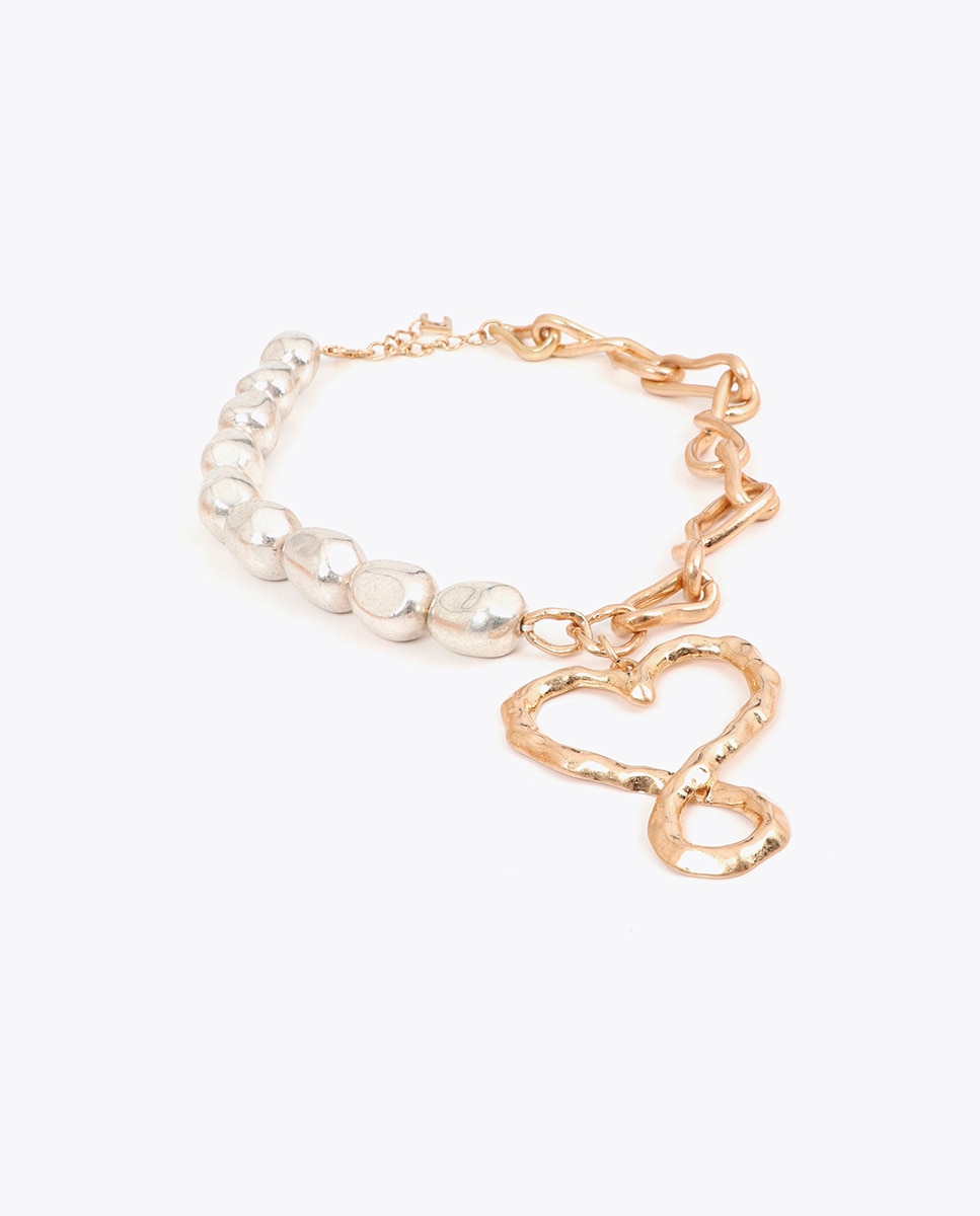 Colar Combinado Coração Infinito Branco-2