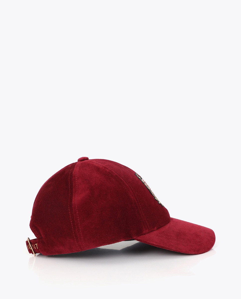 Boné em Veludo com Detalhe de Patch Lc Magenta-2