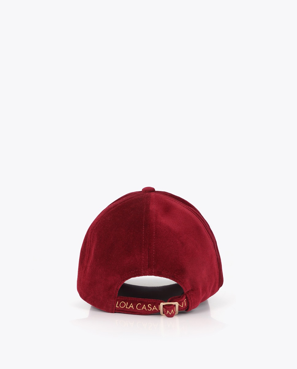 Boné em Veludo com Detalhe de Patch Lc Magenta-3