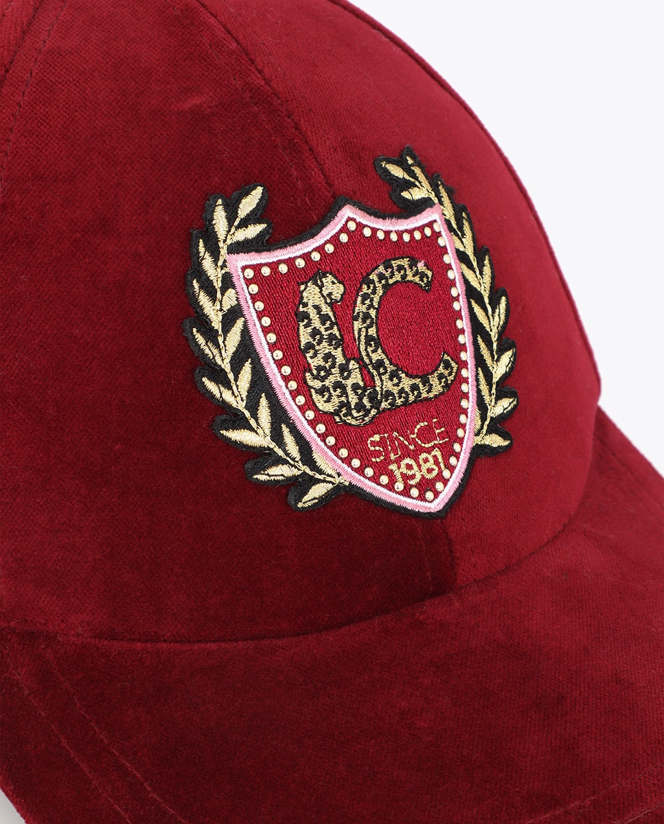 Boné em Veludo com Detalhe de Patch Lc Magenta-5