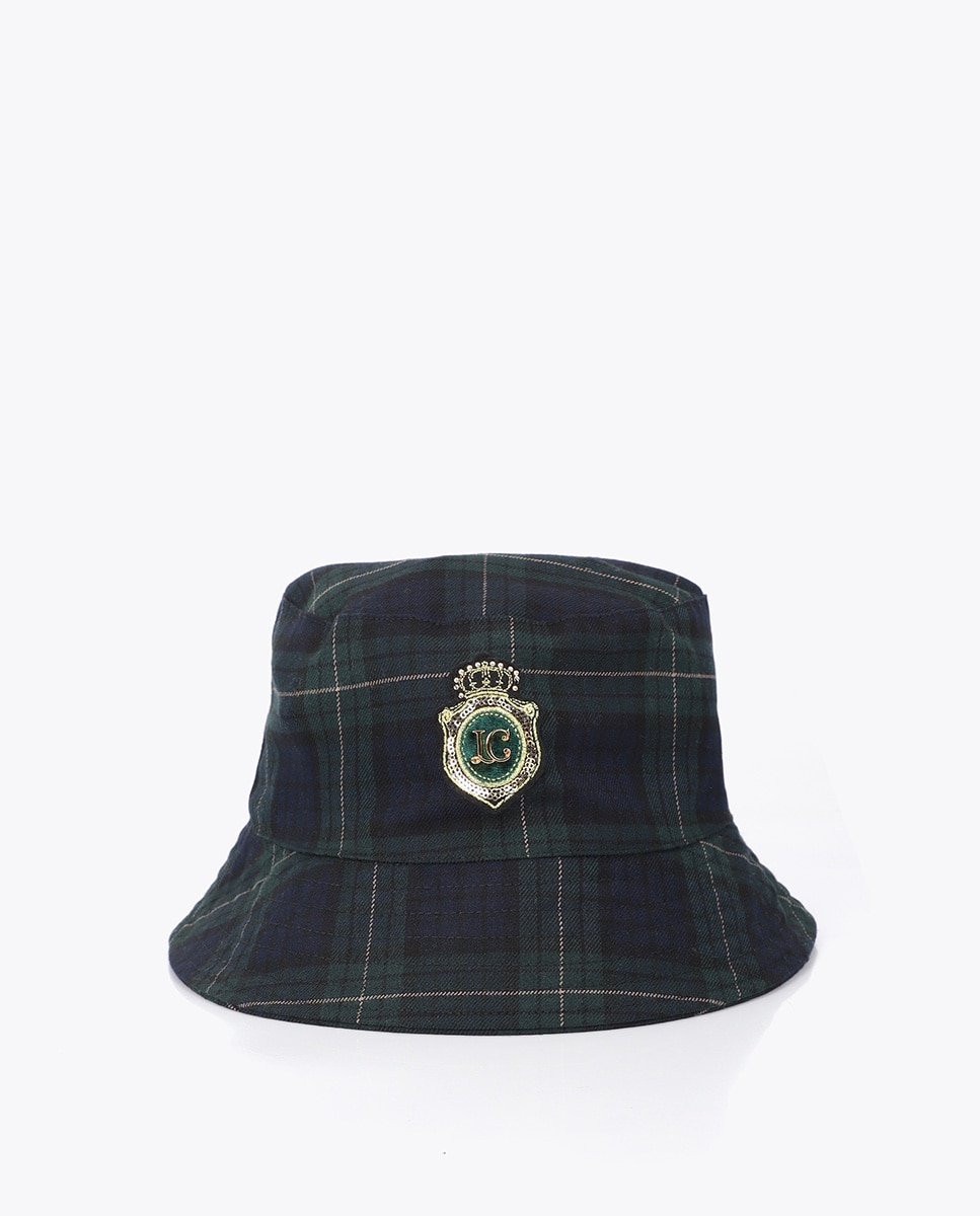 Imagem 0 de Chapéu Tipo Bucket em Tecido Aos Quadrados com Patch de Logo Bordado