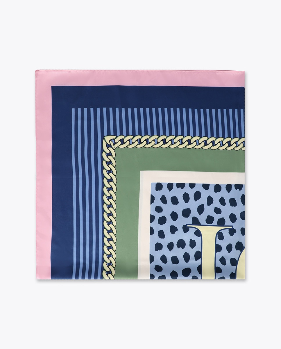 Lenço Lc Animal 90x90cm Azul-2