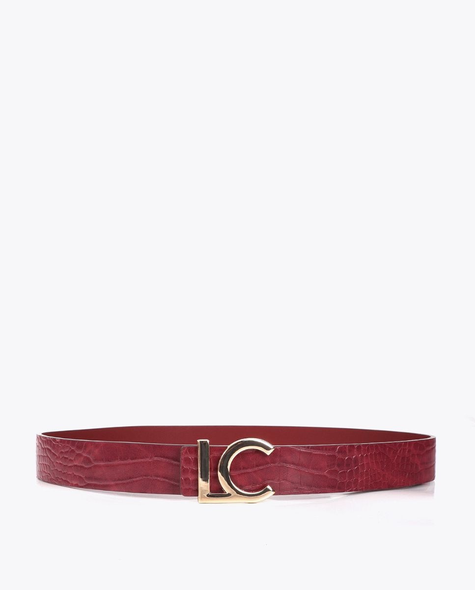 Cinto Reversível Coco Logo Lc Vermelho-2