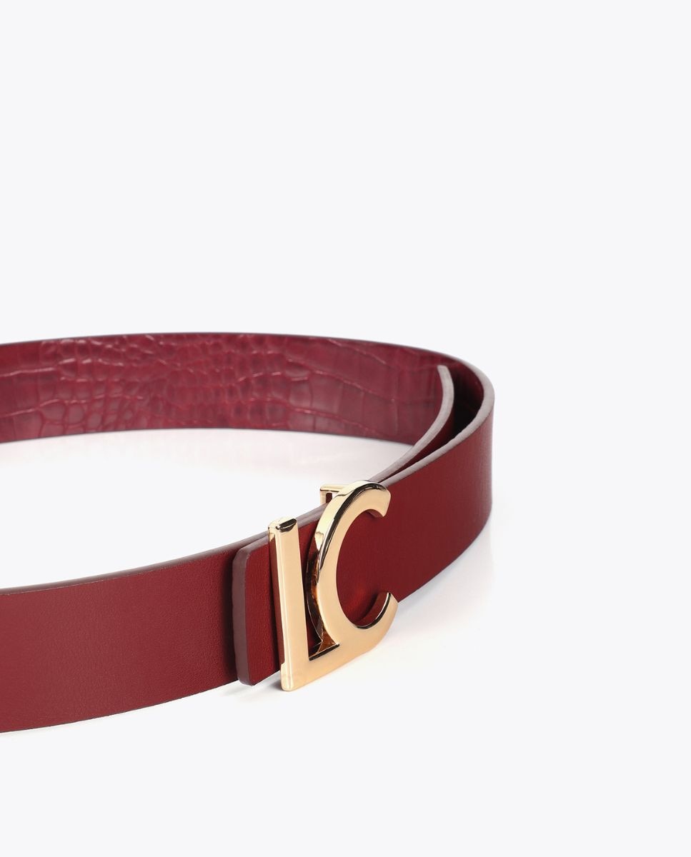 Cinto Reversível Coco Logo Lc Vermelho-3