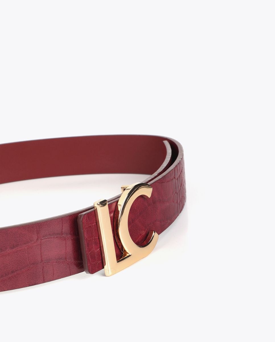 Cinto Reversível Coco Logo Lc Vermelho-4