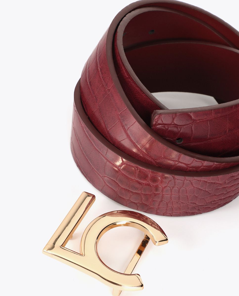 Cinto Reversível Coco Logo Lc Vermelho-5