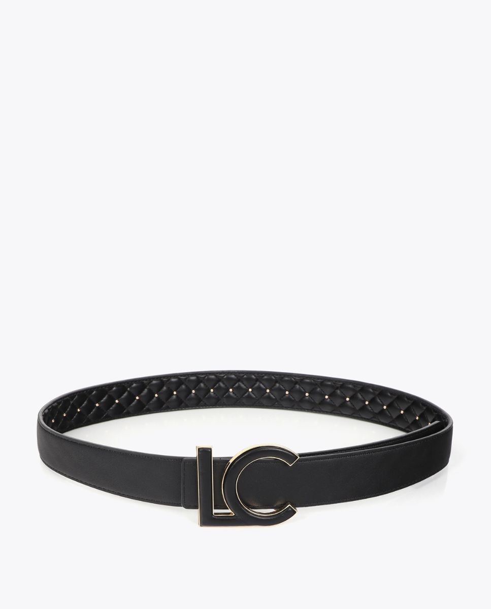 Cinto com Mini Tachas e Fivela Forrada Preto-4