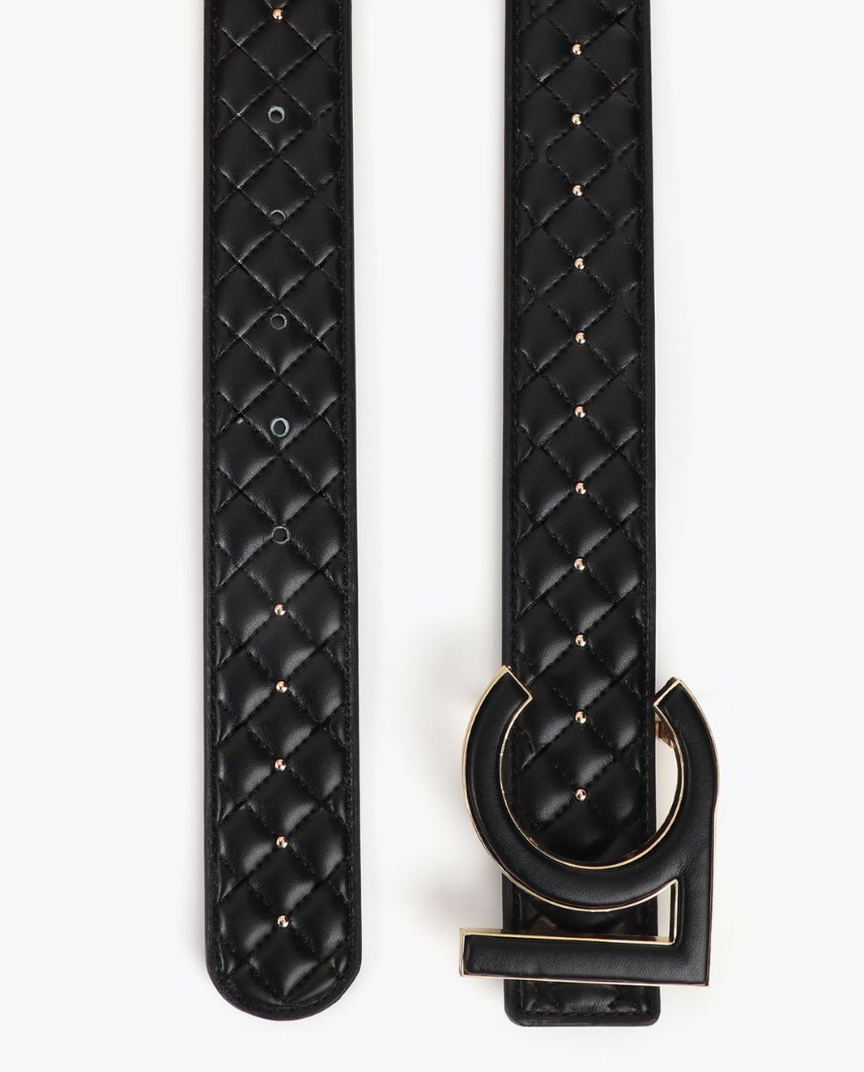 Cinto com Mini Tachas e Fivela Forrada Preto-5