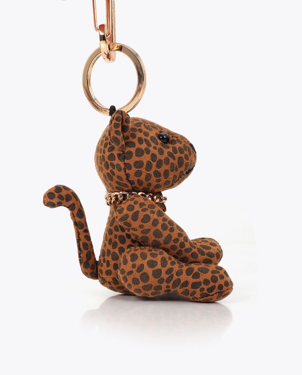 Porta-chaves Boneco Leopardo Tecido Preto-2