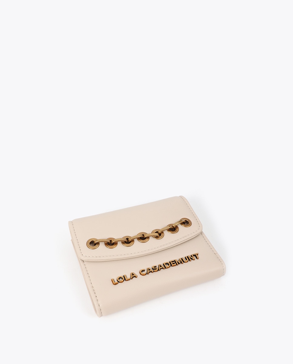 Porta-moedas Efeito Pele com Ilhós Branco-2