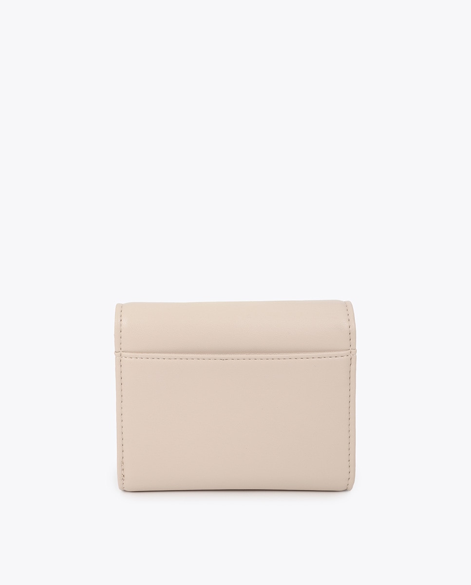 Porta-moedas Efeito Pele com Ilhós Branco-3