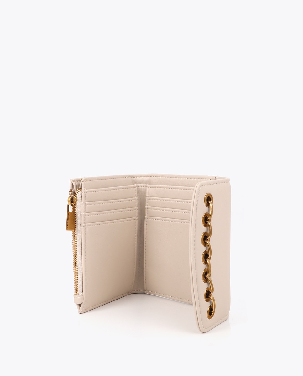 Porta-moedas Efeito Pele com Ilhós Branco-4