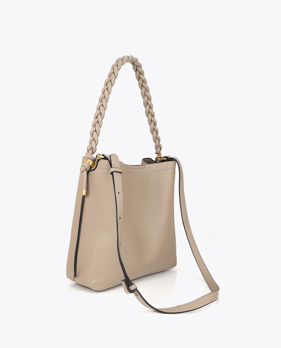 Shopper com Detalhe de Tranças Frontal Pedra-4