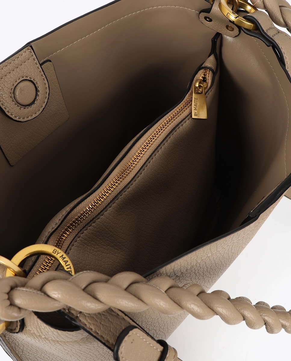 Shopper com Detalhe de Tranças Frontal Pedra-5