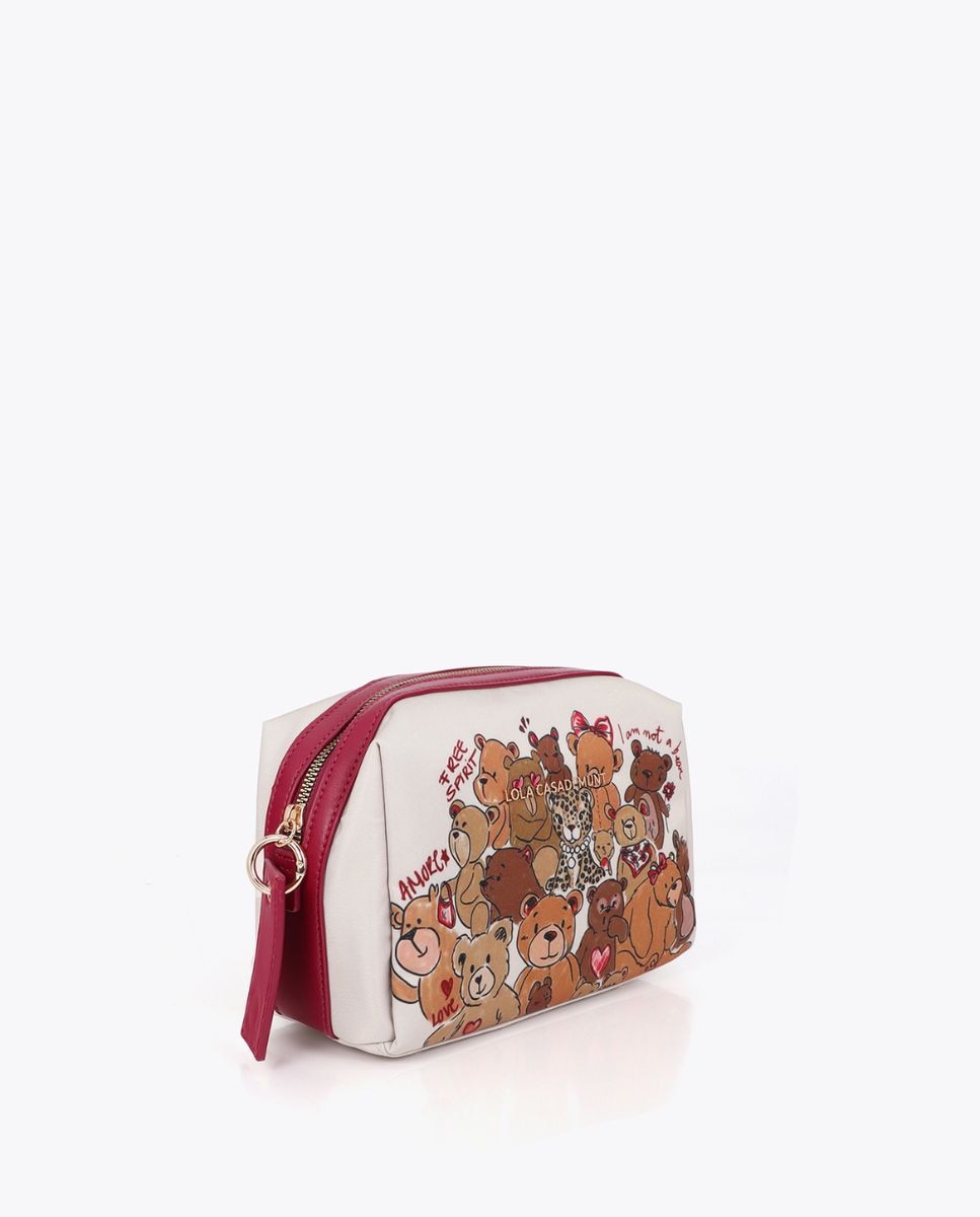 Necessaire Estampado Personalizado Ursos Branco / Castanho-3