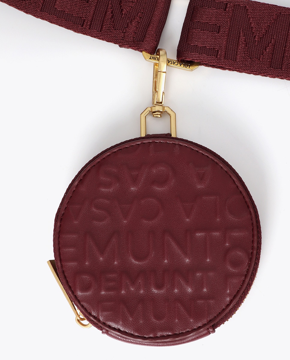 Mala para Telemóvel com Logo e Pesponto Bordeaux-5