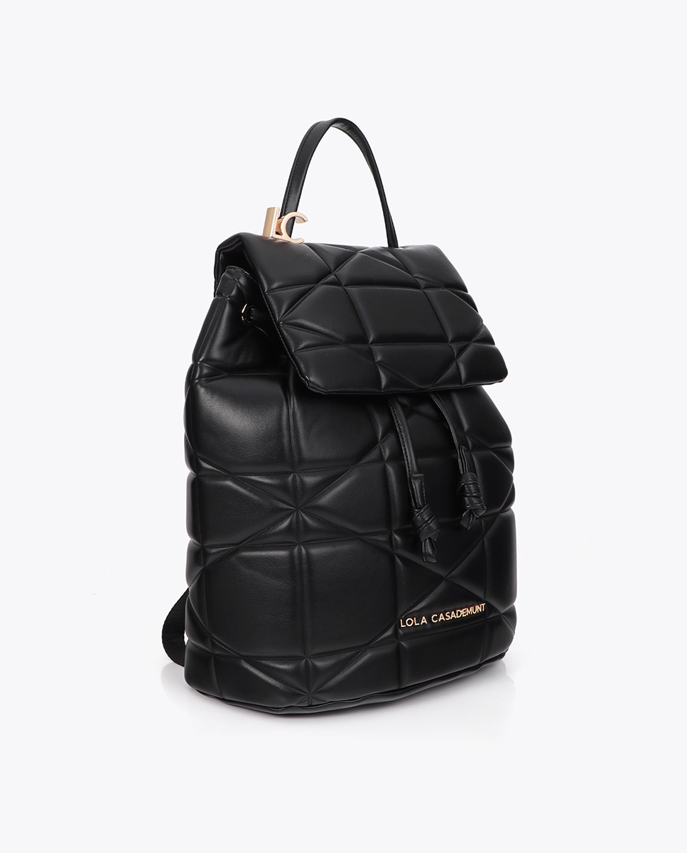 Mochila Acolchoada com Detalhe Lc Metálica Preto-2