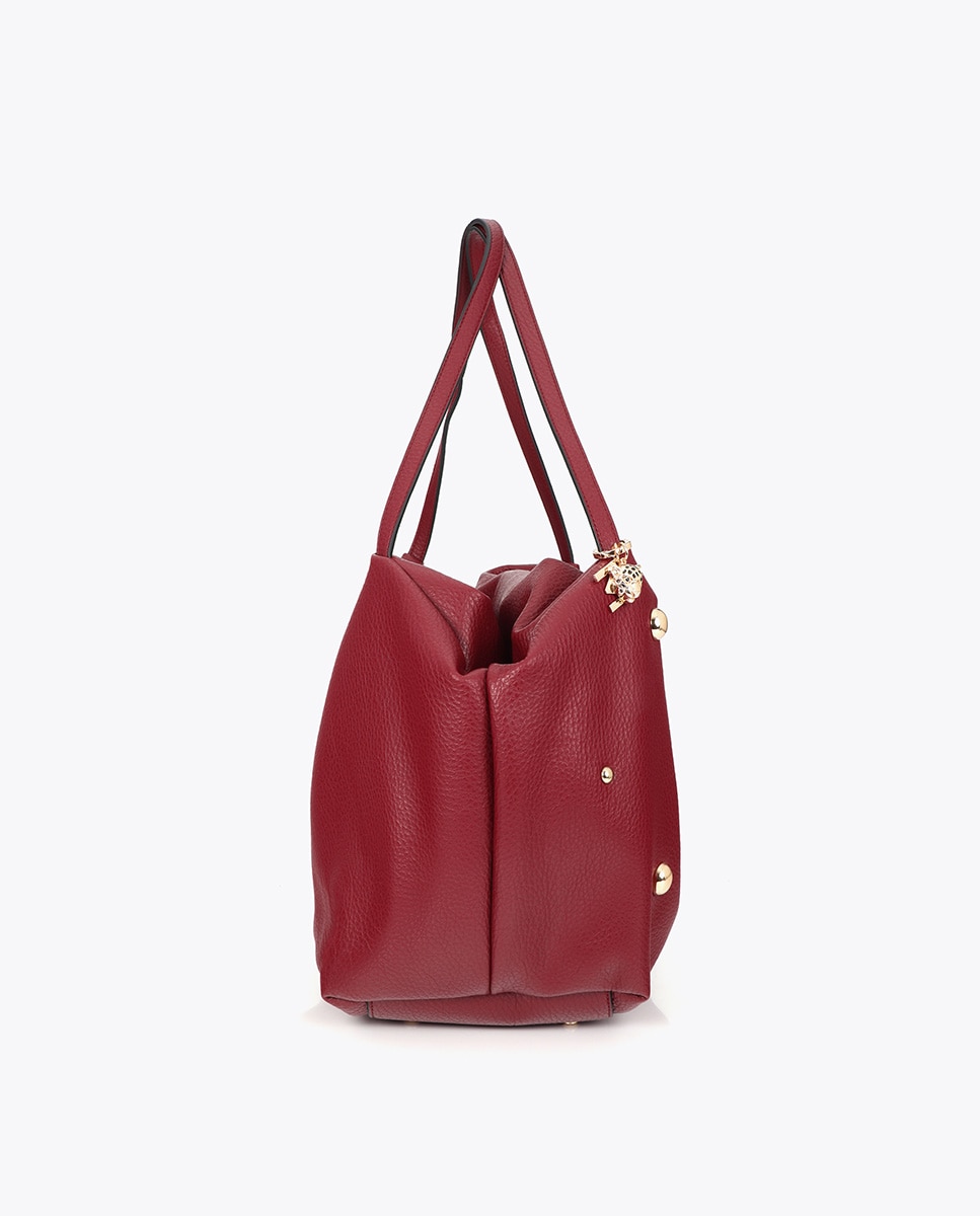 Shopper Efeito Pele Multi Tachas Vermelho-3
