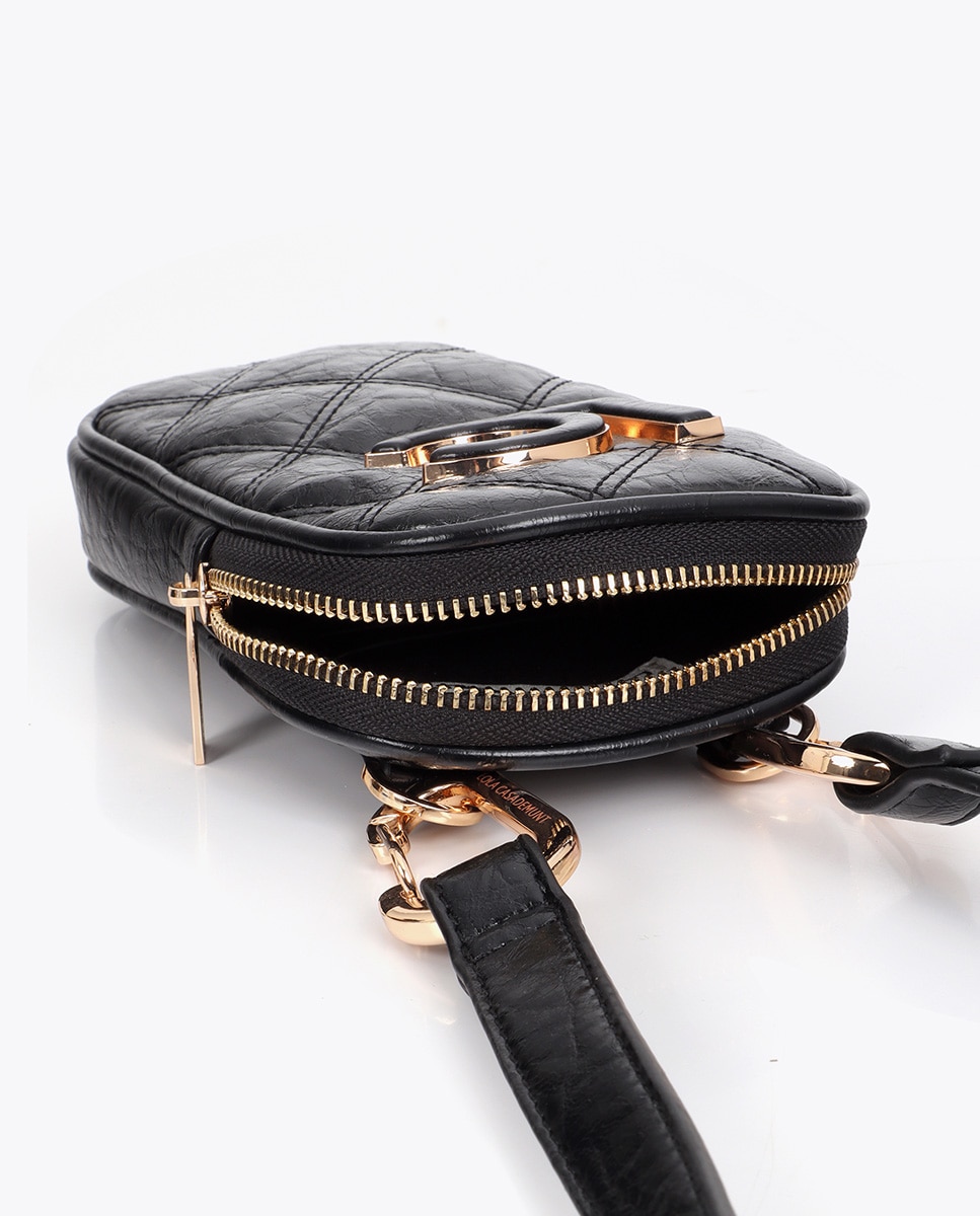 Mala para Telemóvel Acolchoada com Duplo Pesponto e Puxador Tubular Preto-3