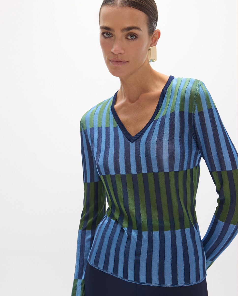 Camisola Canais Bicolor Azul-2
