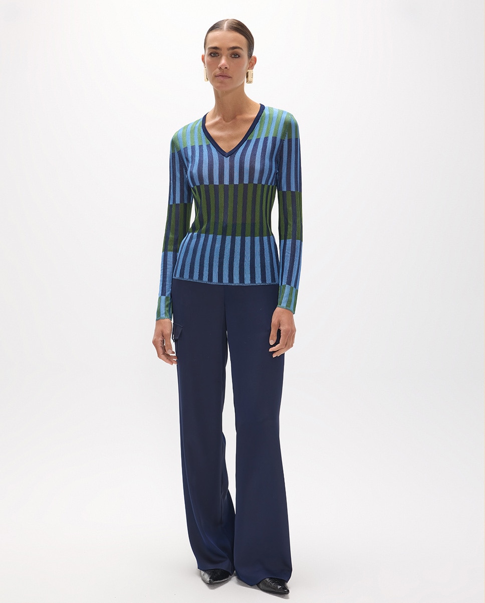 Camisola Canais Bicolor Azul-5