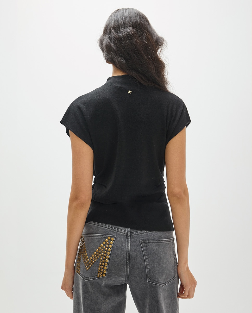 Colete com Botões Multicolor Preto-4