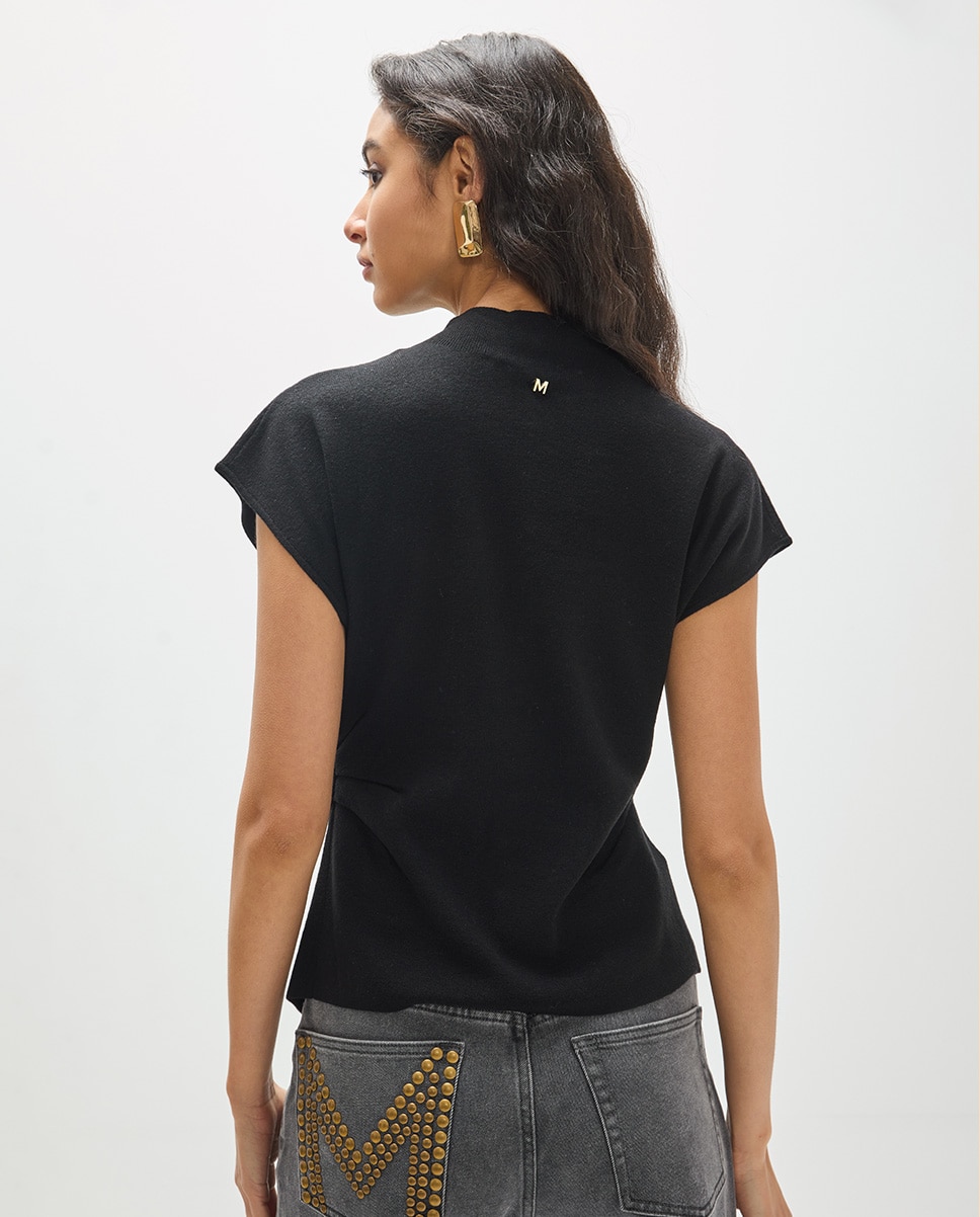 Colete com Botões Multicolor Preto-5