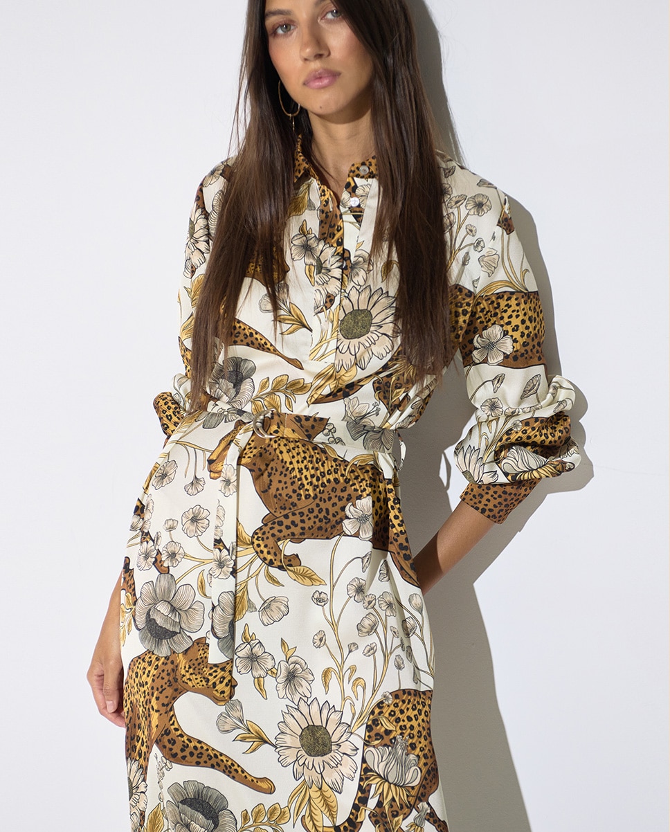 Vestido Midi Versace de Manga Comprida Multicolor-2