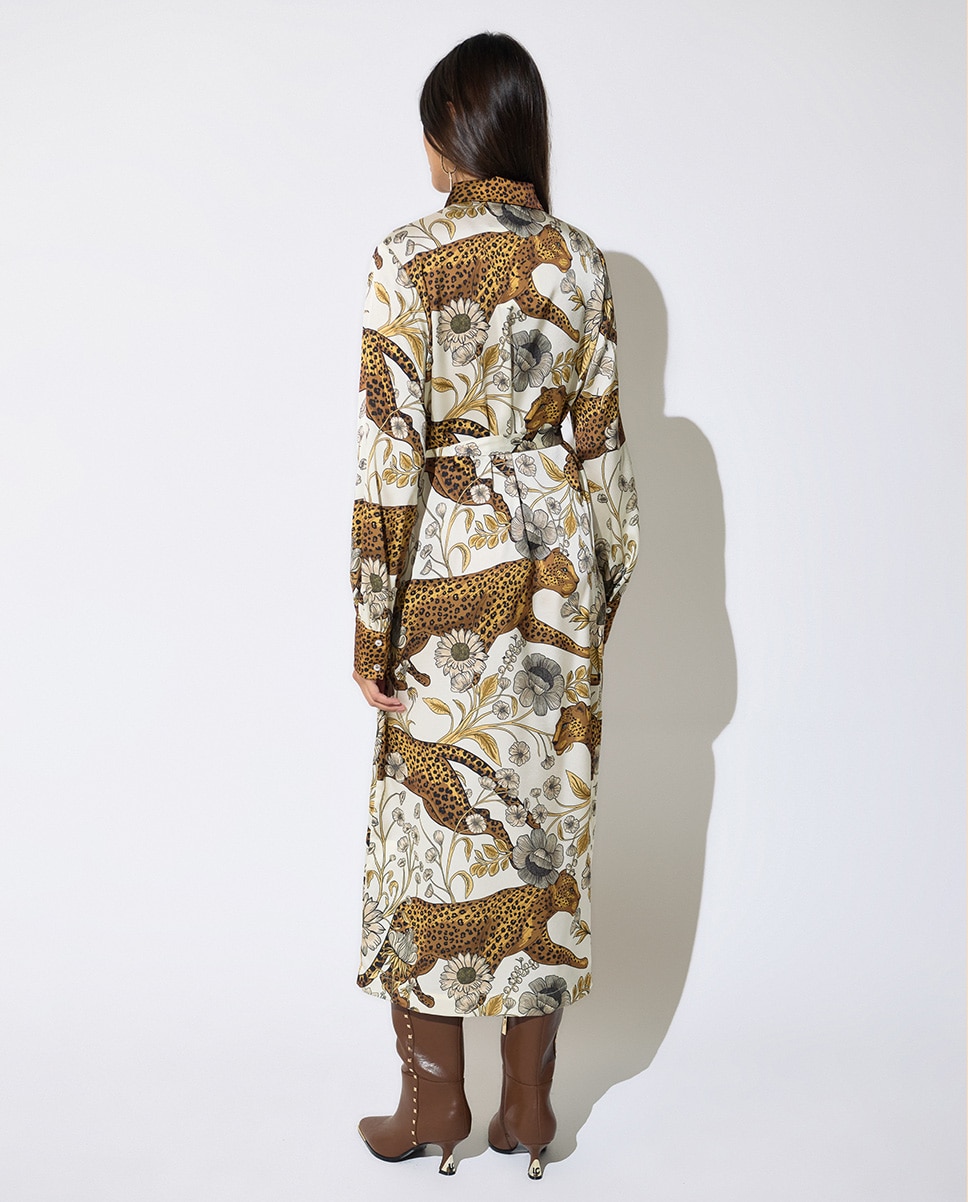 Vestido Midi Versace de Manga Comprida Multicolor-3