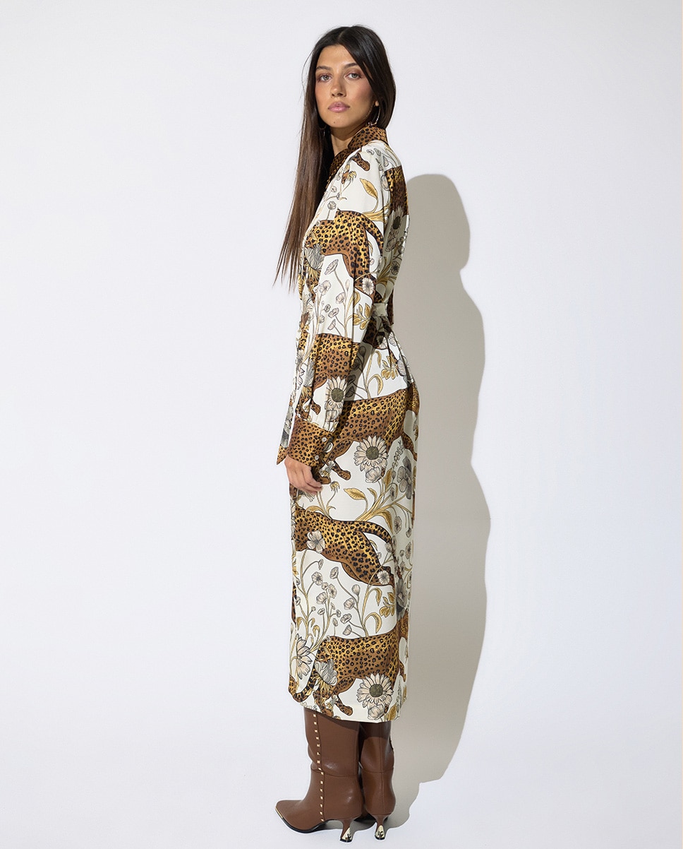 Vestido Midi Versace de Manga Comprida Multicolor-4
