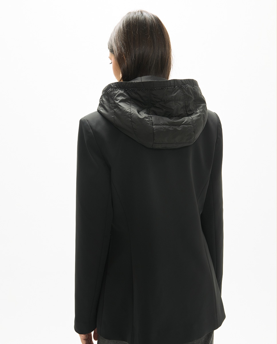 Blazer Técnico com Colete Acolchoado Interior Preto-5