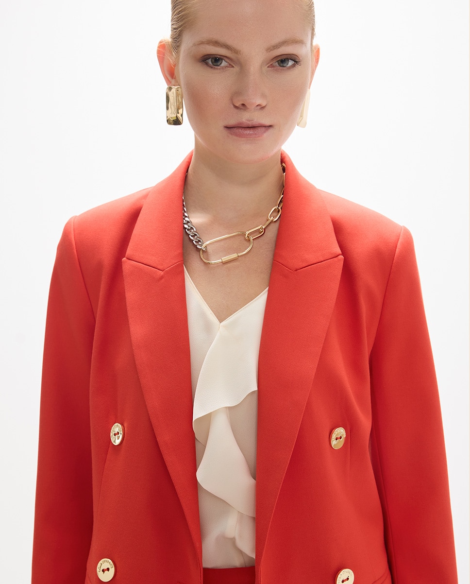 Blazer Cruzado Básico Vermelho-2
