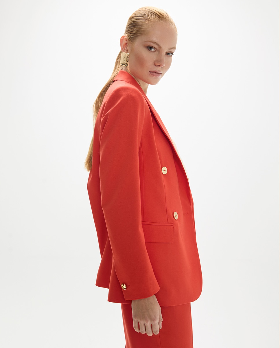 Blazer Cruzado Básico Vermelho-4